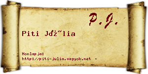 Piti Júlia névjegykártya